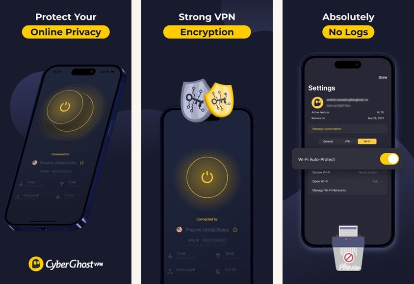 CyberGhost screenshots on Android