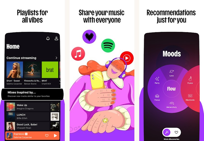 Deezer screenshots on Android