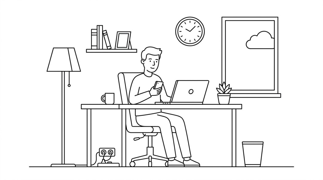 Black-and-white line illustration: a minimal Notion-style scene representing how to permanently delete your samsung account.