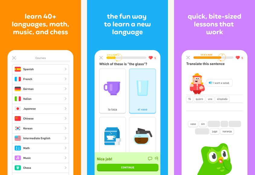 Duolingo screenshots on Android