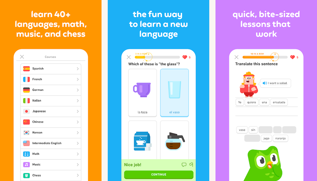 Duolingo screenshots on Android