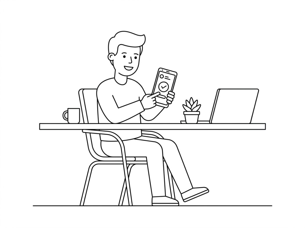 Black and white line illustration representing best option for most people.