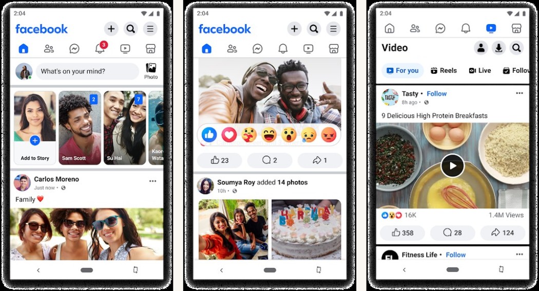 Facebook Lite app screenshots on Android