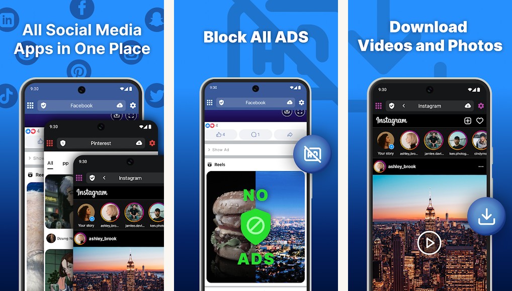 Friendly Social Browser app screenshots on Android