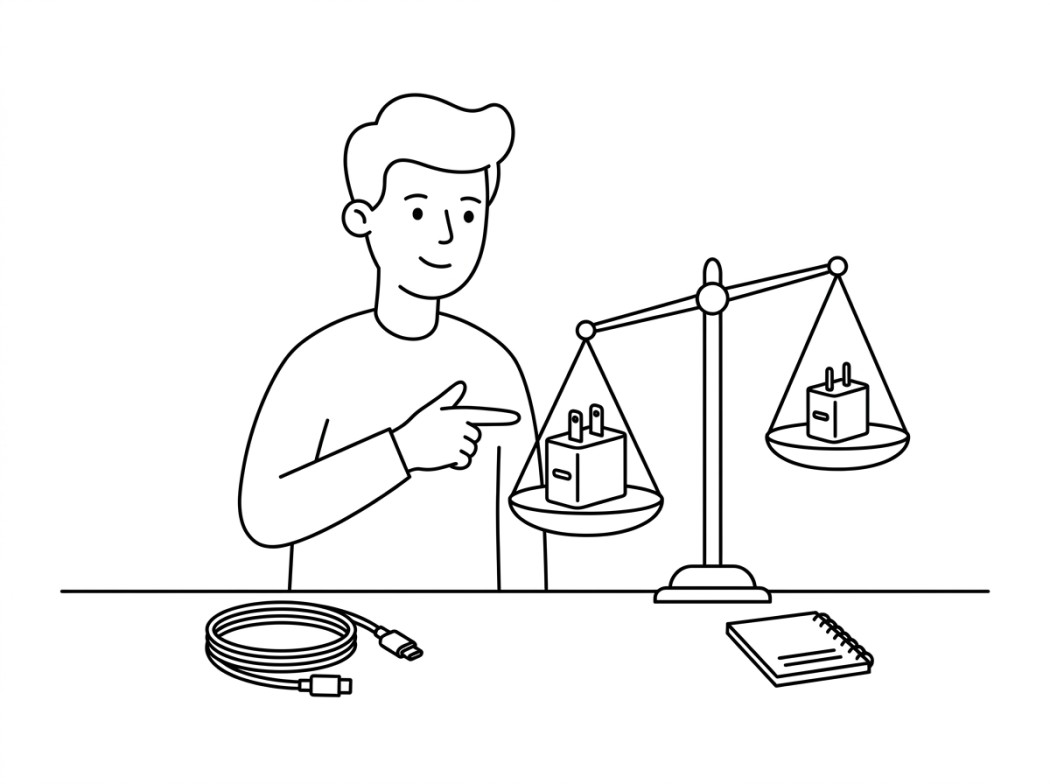 Black and white line illustration representing a note on weight as a clue.