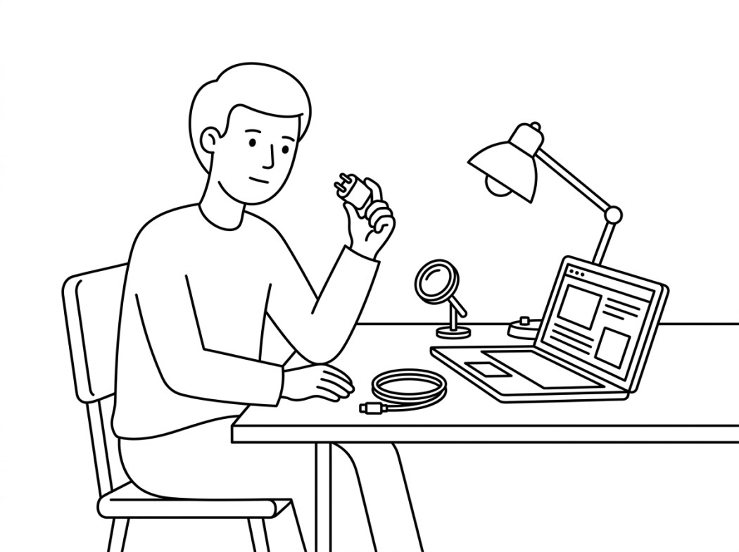 Black and white line illustration representing know what genuine looks like first.