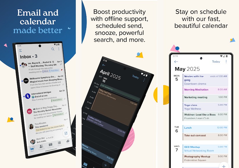 Fastmail screenshots on Android