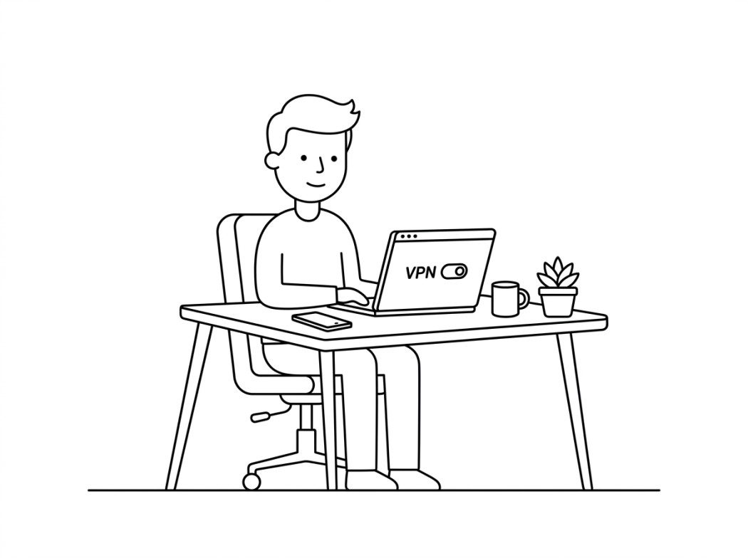 Black and white line illustration representing who fastvpn actually fits.