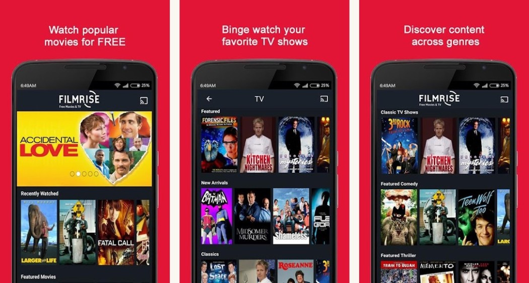 FilmRise screenshots on Android