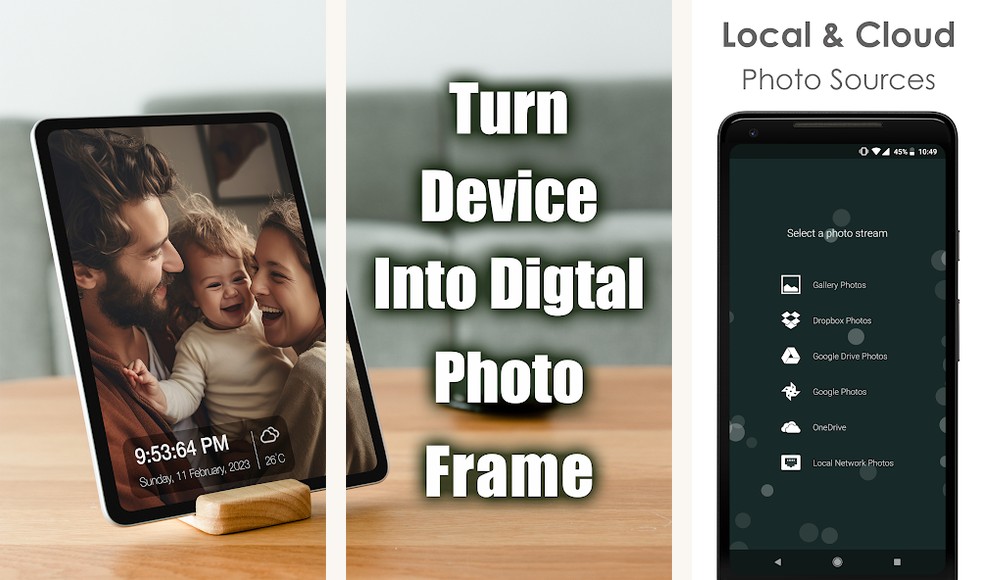Fotoo digital photo frame app screenshots on Android
