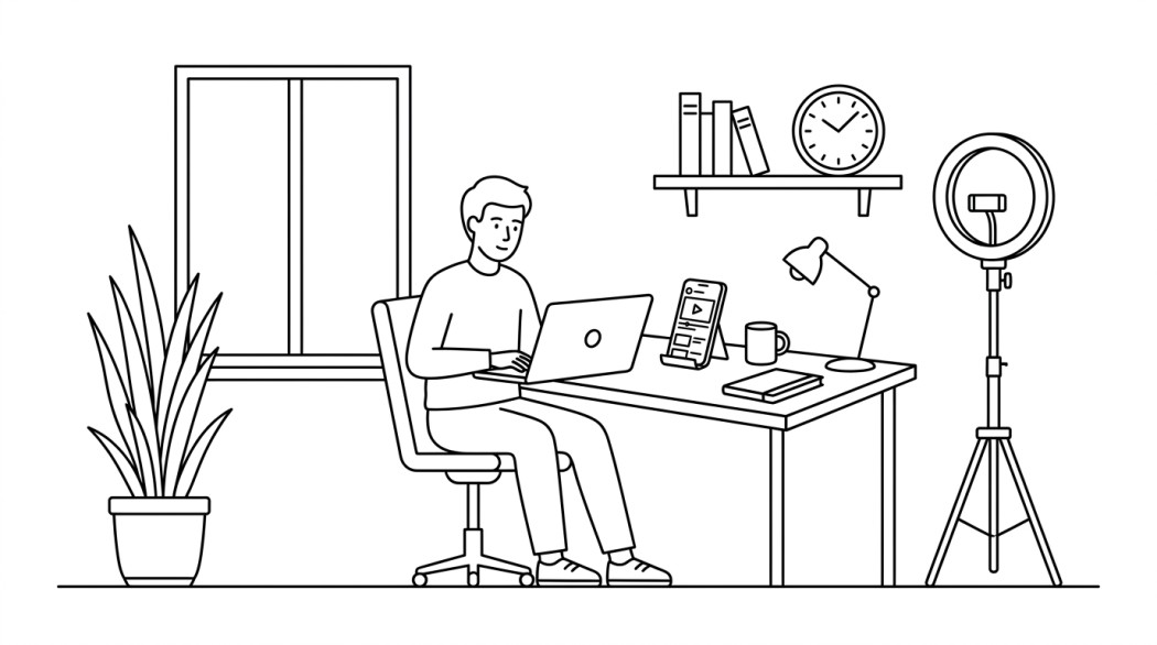 Black-and-white line illustration: a minimal Notion-style scene representing how to recover a banned tiktok account (appeals process and what actually works).