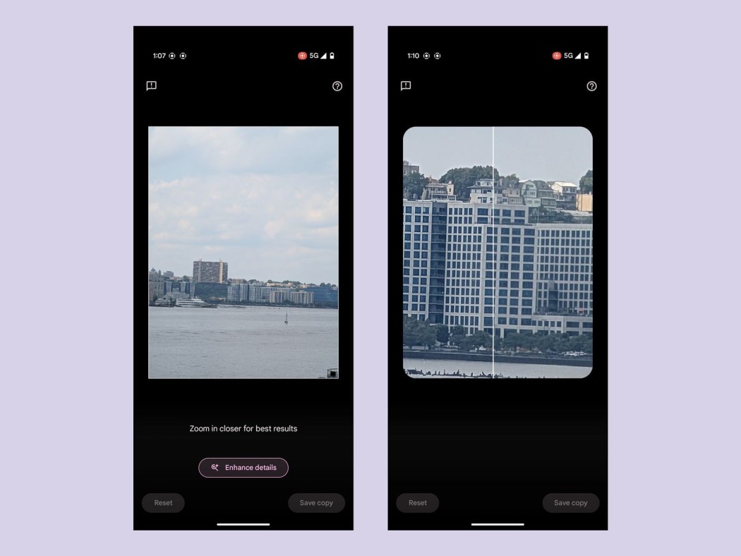 Google Photos AI Enhance (built-in) screenshot