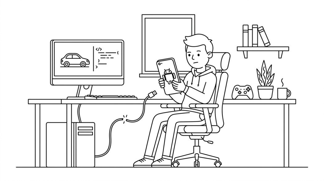 Black-and-white line illustration: a minimal Notion-style scene representing cleo mod scripts on android: why the gta approach doesn't transfer cleanly to mobile.