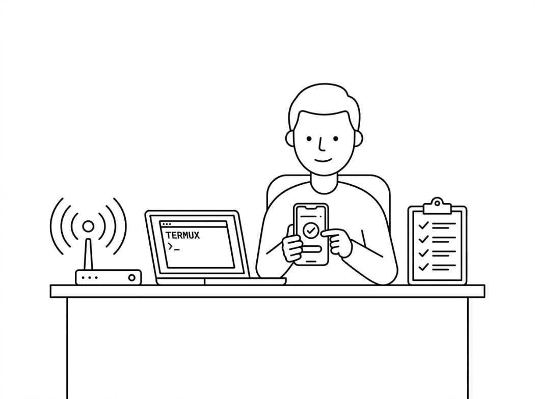 Black and white line illustration representing the tools we actually recommend.