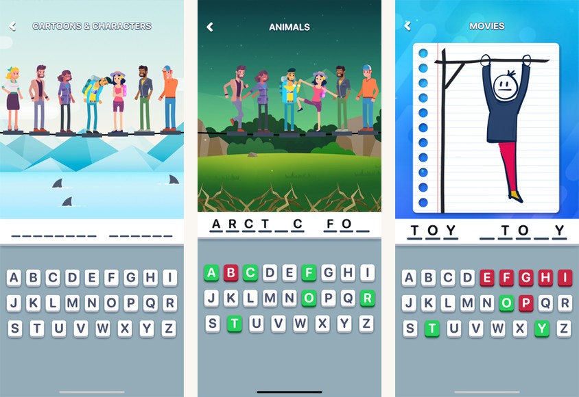 Hangman screenshots on Android