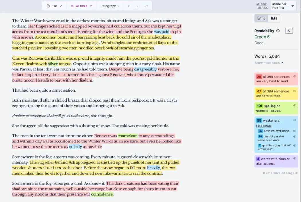 Hemingway Editor screenshot