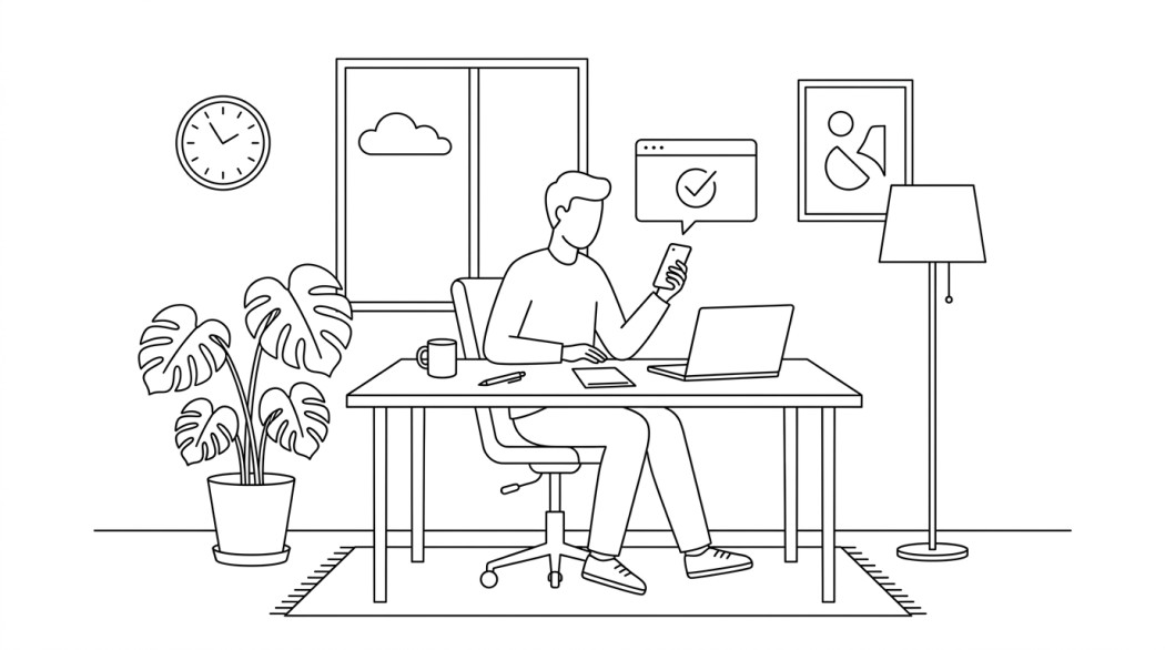 Black-and-white line illustration: a minimal Notion-style scene representing how to pick a good instagram username: a practical guide.
