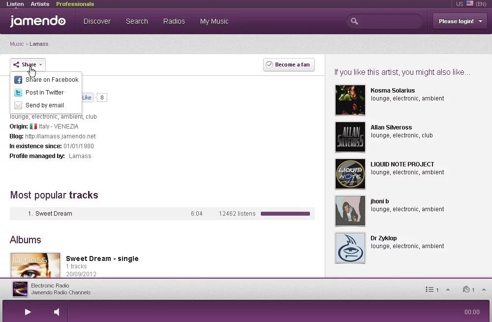 Jamendo screenshot