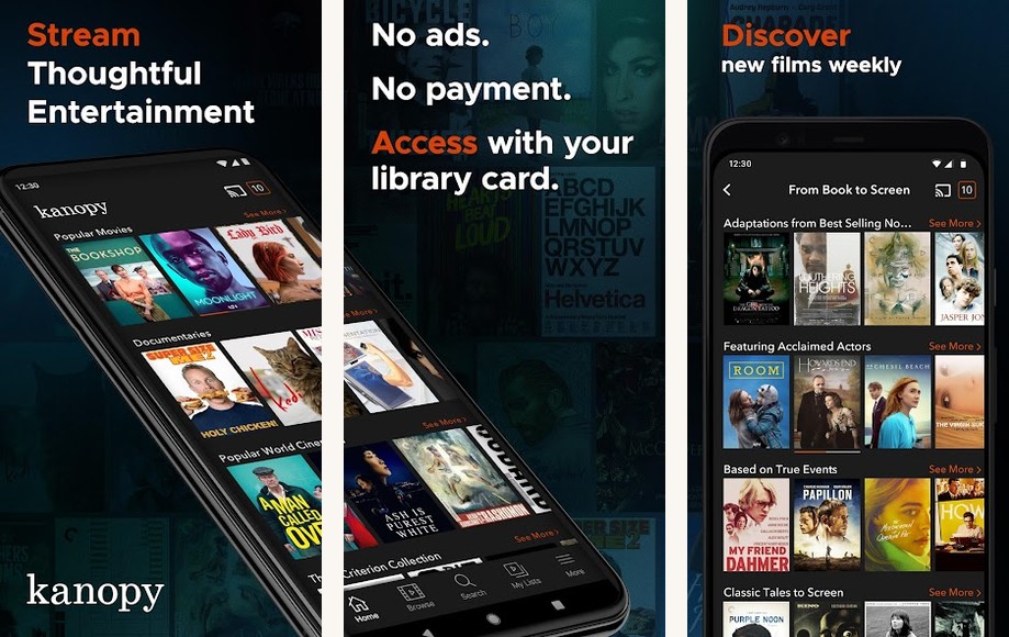 Kanopy screenshots on Android