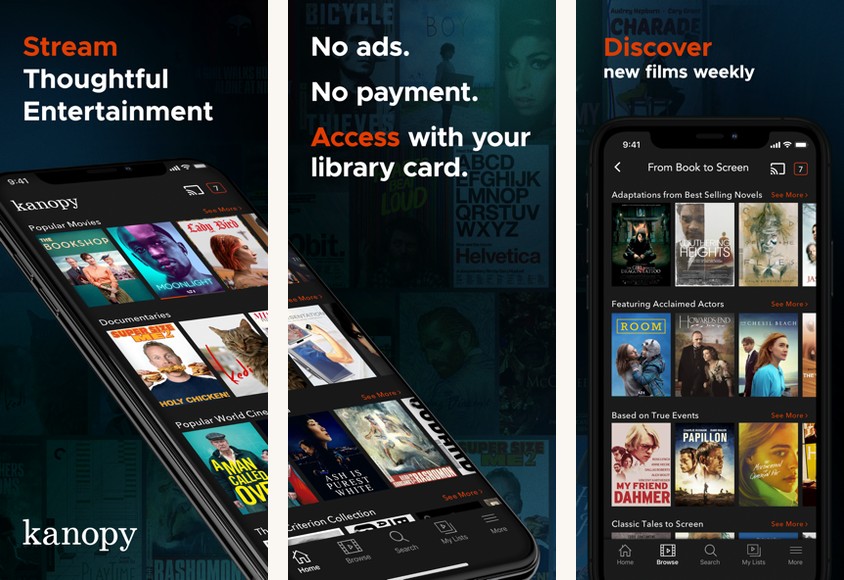 Kanopy screenshots on Android