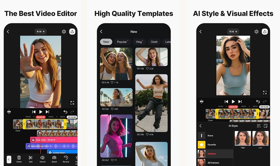 KineMaster screenshots on Android