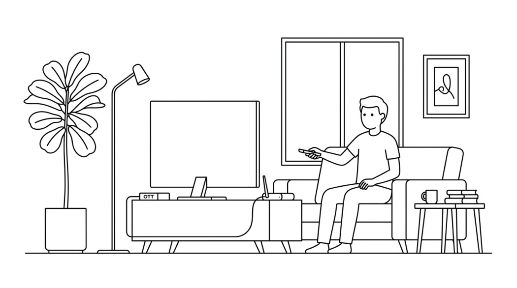 Black-and-white line illustration: a minimal Notion-style scene representing kodi alternatives worth trying.