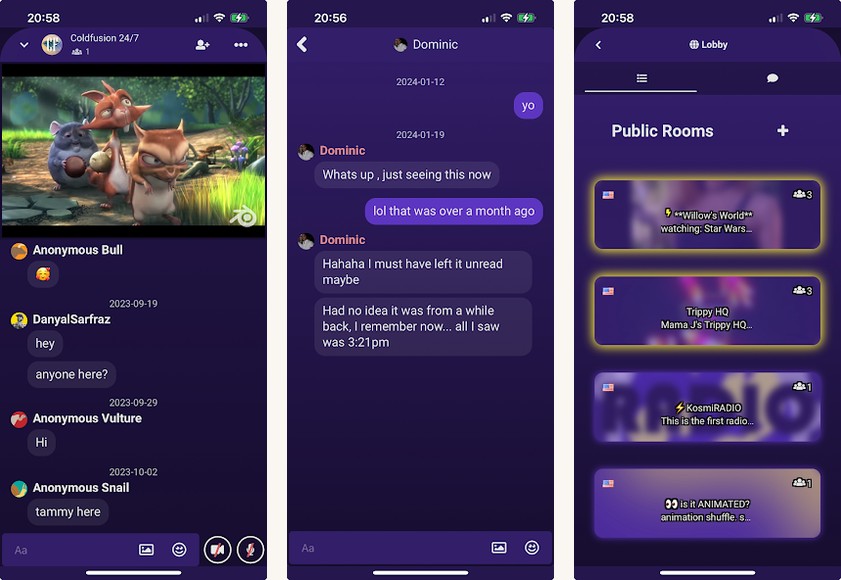 Kosmi screenshots on Android