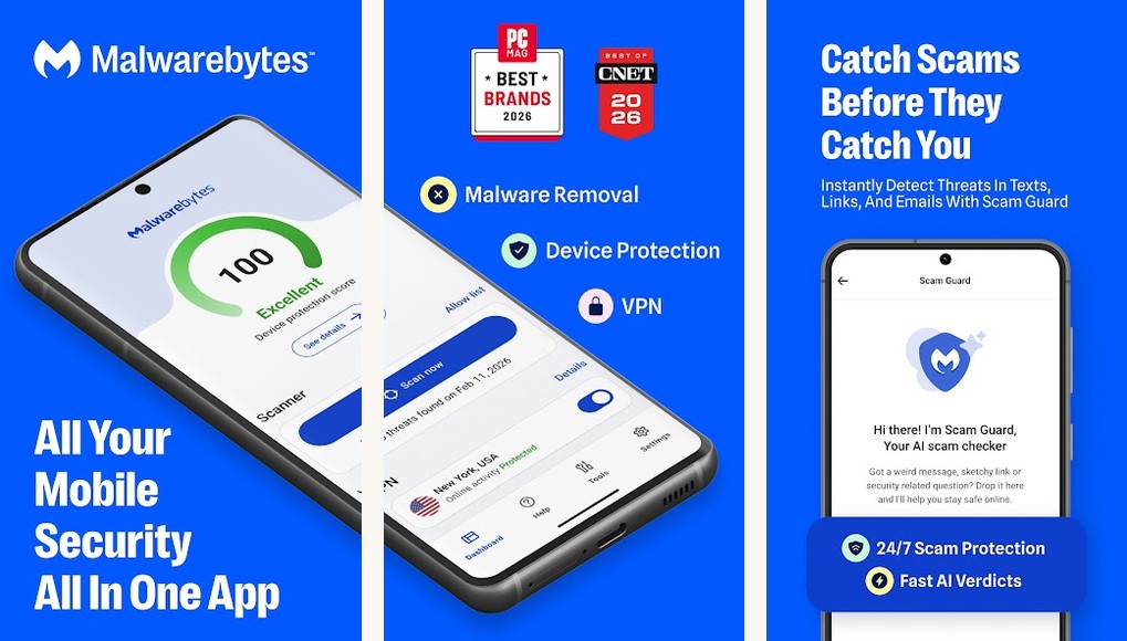 Malwarebytes screenshots on Android