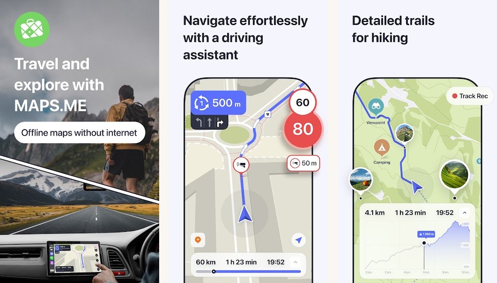 Maps.me screenshots on Android