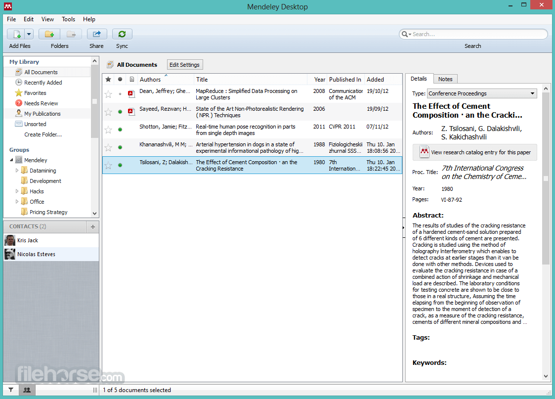 Mendeley Reference Manager screenshot
