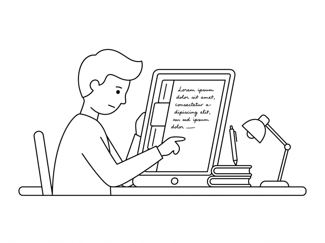 Black-and-white illustration representing Microsoft OneNote (notebook-tier note taking).