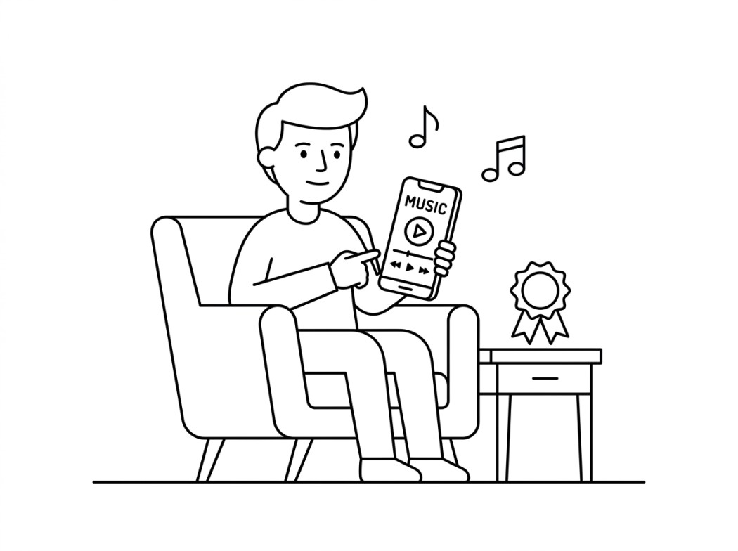 Black and white line illustration representing best pick for most people.