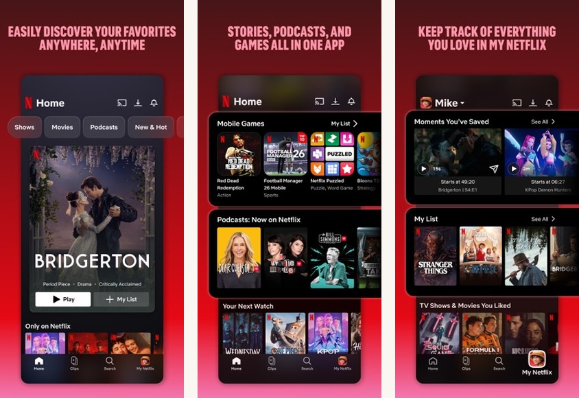 Netflix screenshots on Android