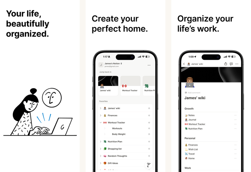 Notion screenshots on Android
