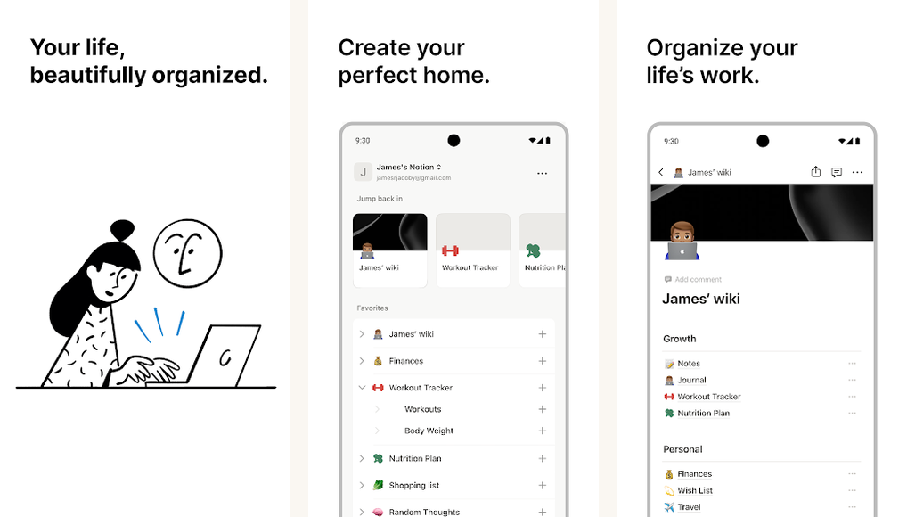 Notion screenshots on Android