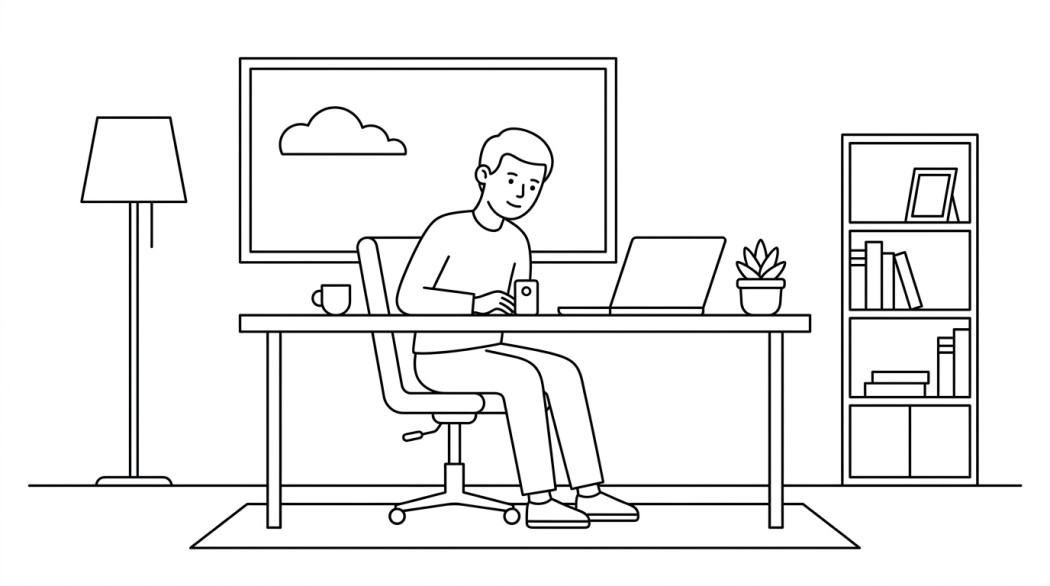 Black-and-white line illustration: a minimal Notion-style scene representing the tiny ai recorder might be the smartest gadget you should own.
