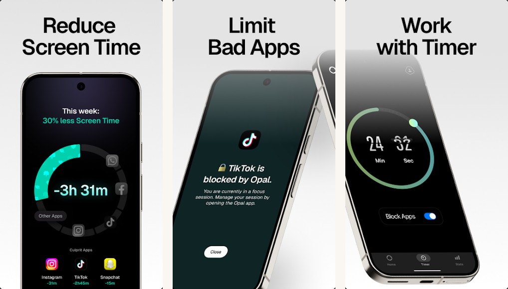 Opal screenshots on Android