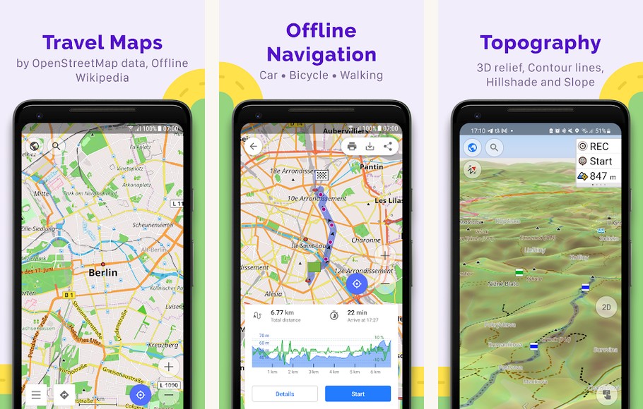 OsmAnd screenshots on Android