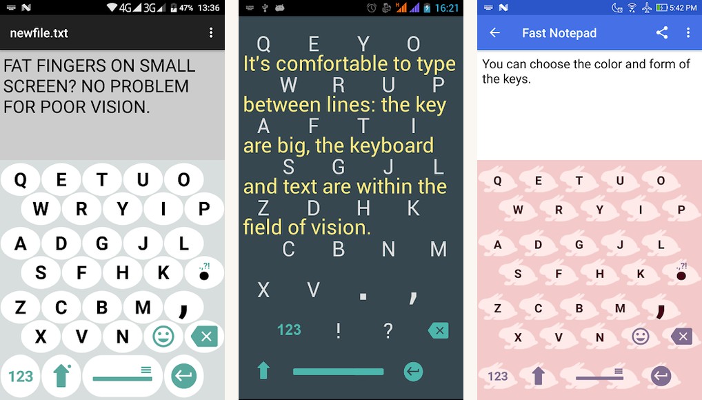 Big Keys Keyboard screenshots screenshots on Android