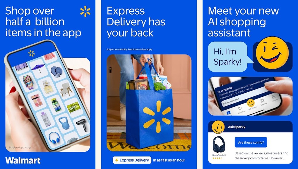 Walmart and Target apps screenshots screenshots on Android