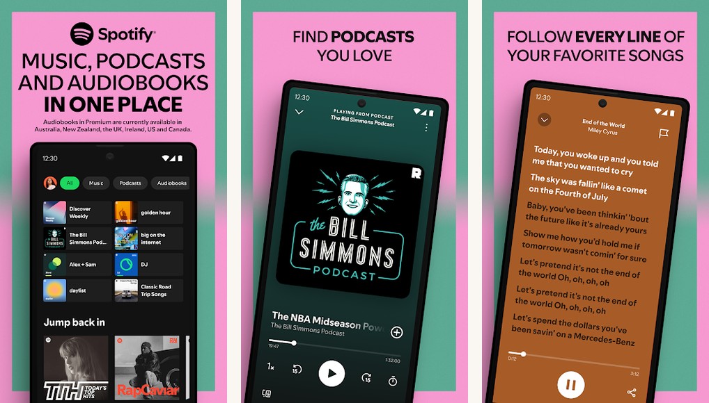 Spotify or YouTube Music screenshots screenshots on Android