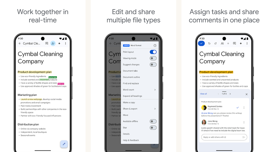 Google Docs screenshots screenshots on Android