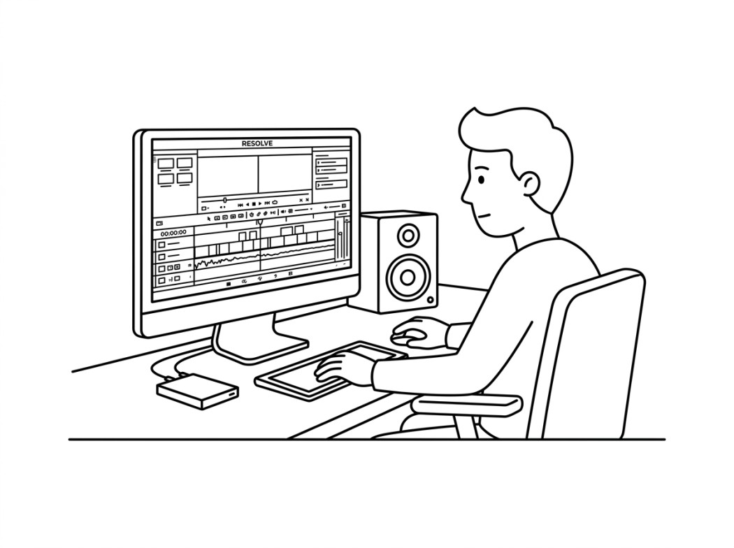 DaVinci Resolve 20 editorial illustration