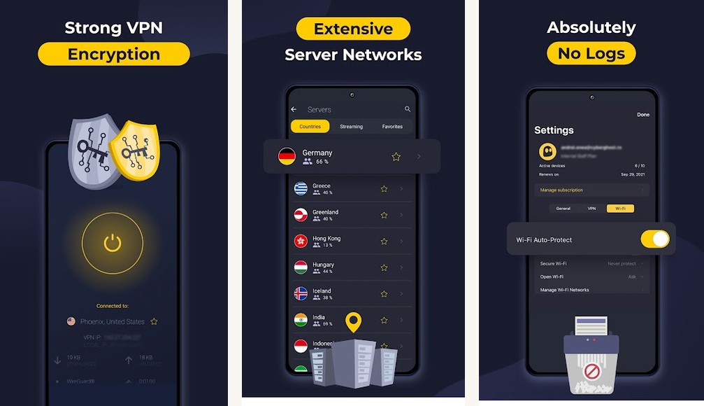 CyberGhost screenshots screenshots on Android