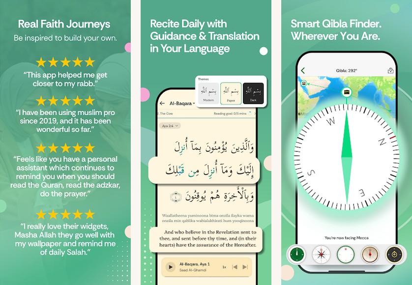 Muslim Pro app screenshots on Android
