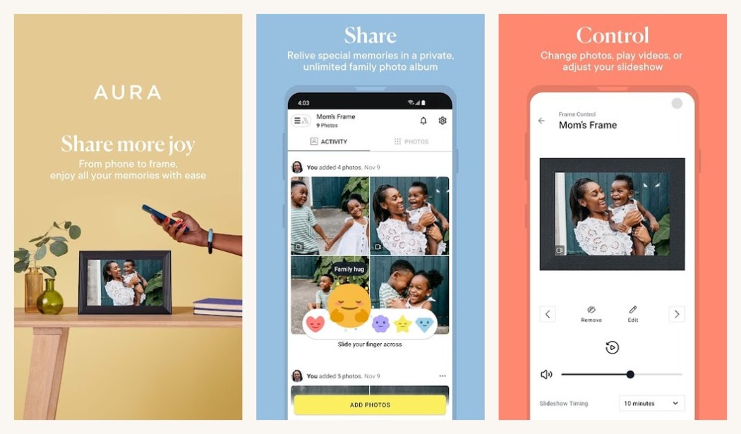 Aura Frames companion app on Android