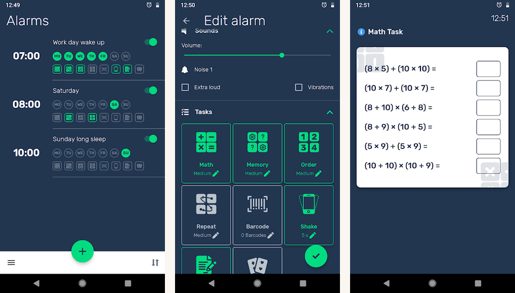 I Can't Wake Up Alarm Clock app screenshots on Android