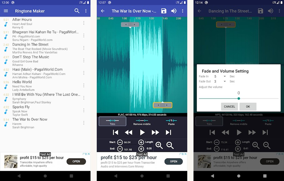 Ringtone Maker app screenshots on Android