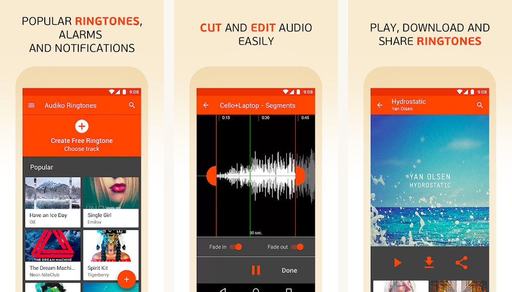 Audiko app screenshots on Android