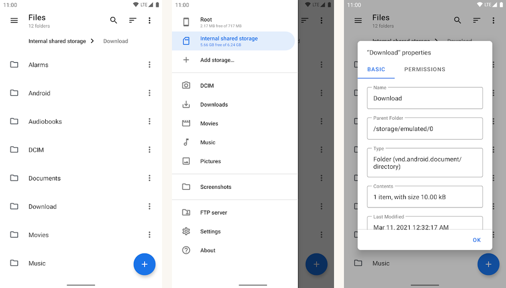 Material Files app screenshots on Android